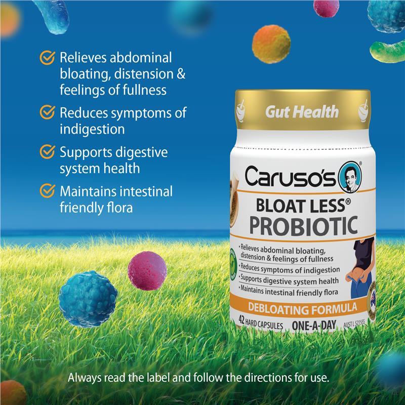 Carusos Probiotic Bloat Less 42 Capsules