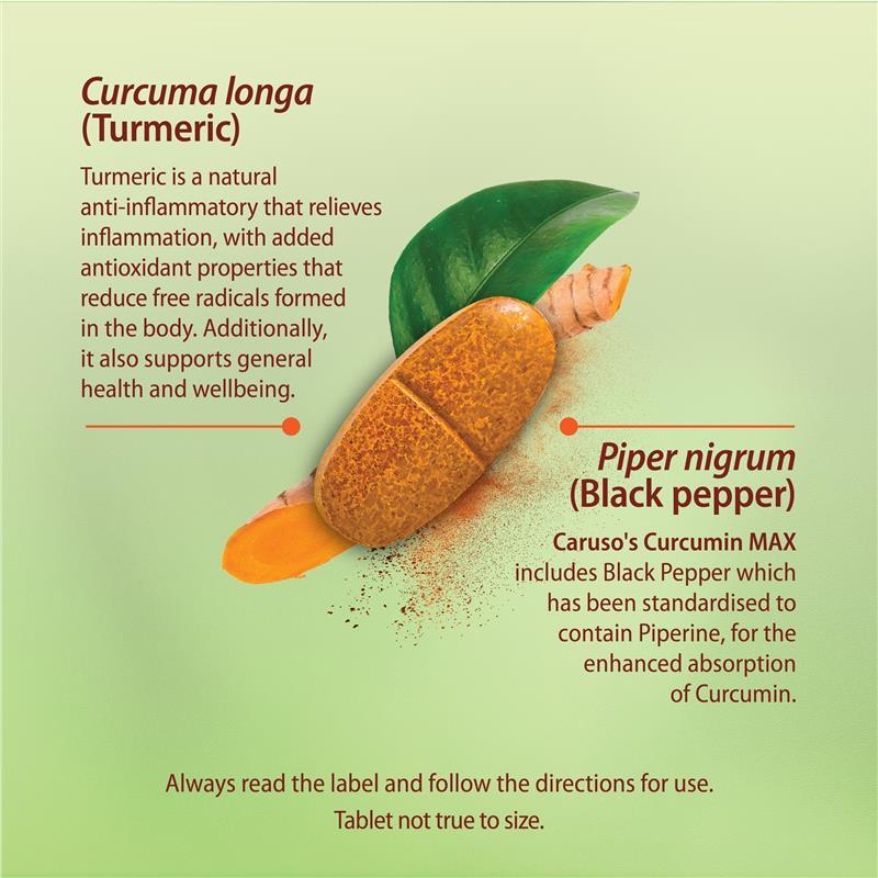 Carusos Herb Curcumin MAX 50 Tablets
