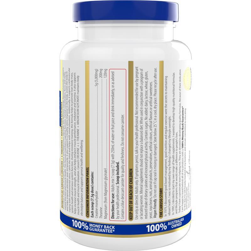 Carusos Creatine + L Thean + Mag-Gly Powder 225g