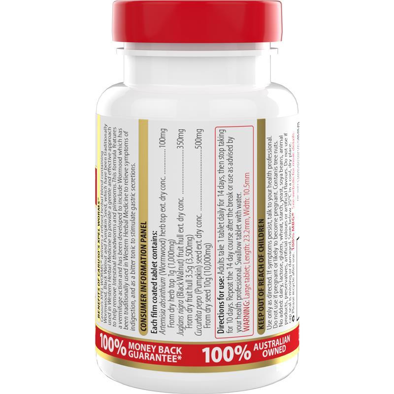 Carusos Xpel Worms 28 Tablets