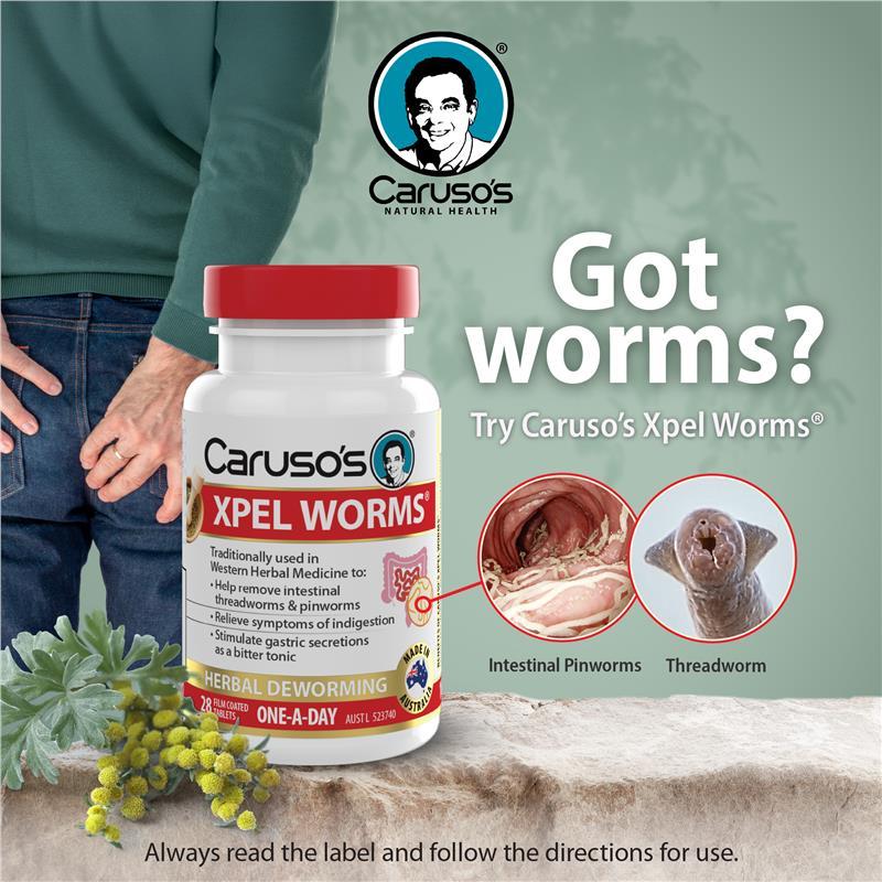 Carusos Xpel Worms 28 Tablets