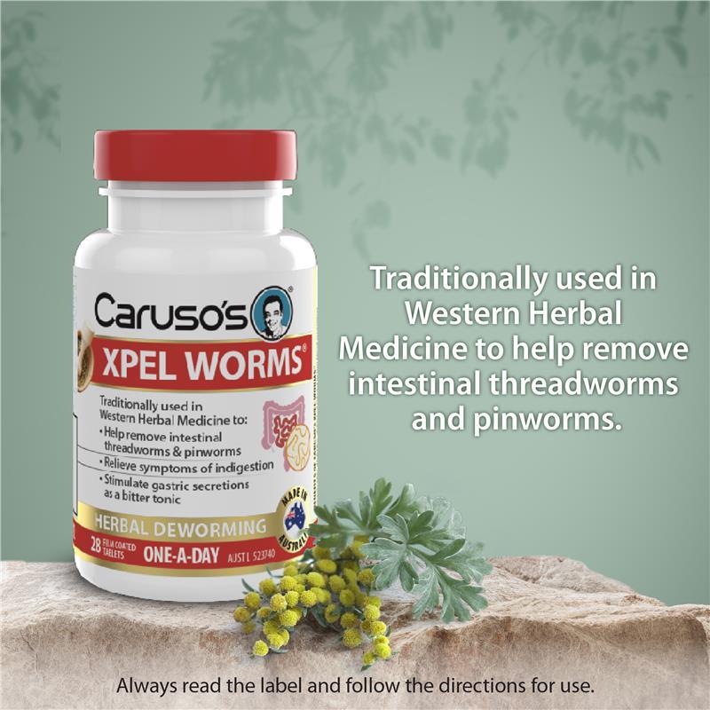 Carusos Xpel Worms 28 Tablets