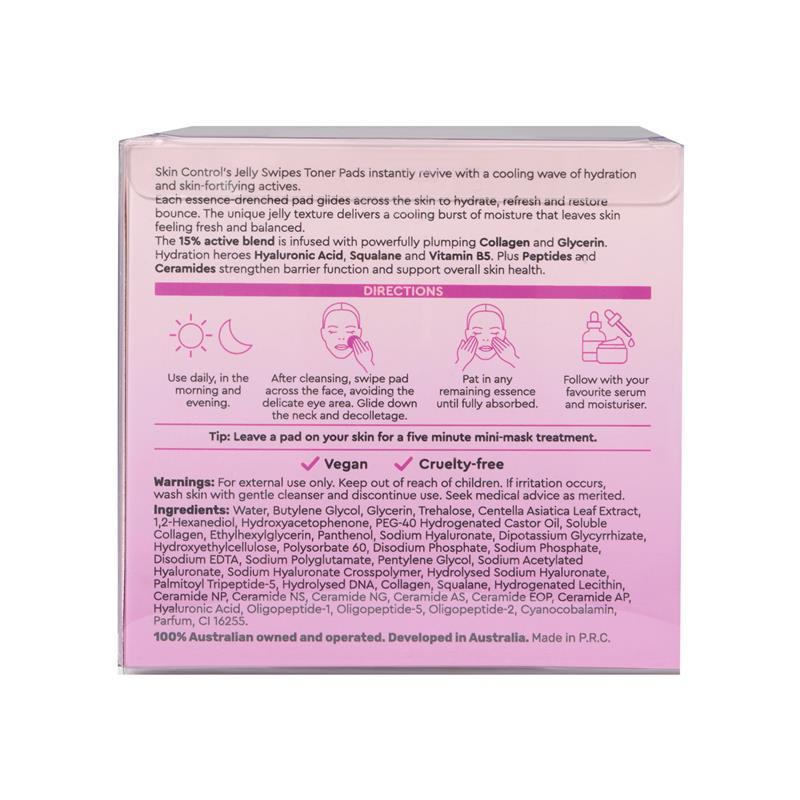 Skin Control Jelly Swipes Facial Toner Pads 60 Pack