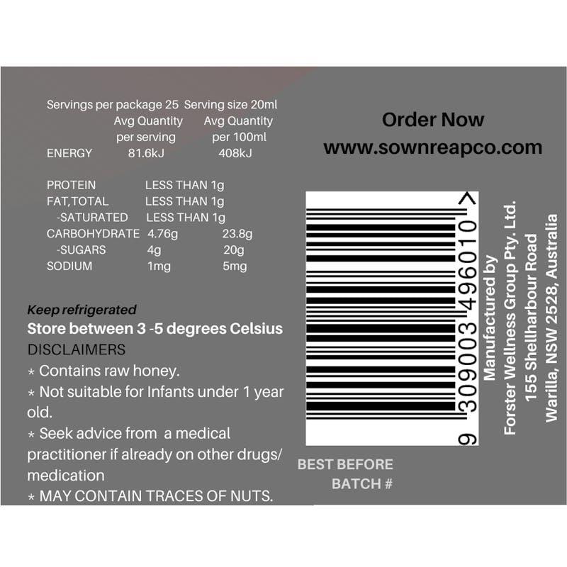 Sow N Reap Co Elderberry Syrup 500ml