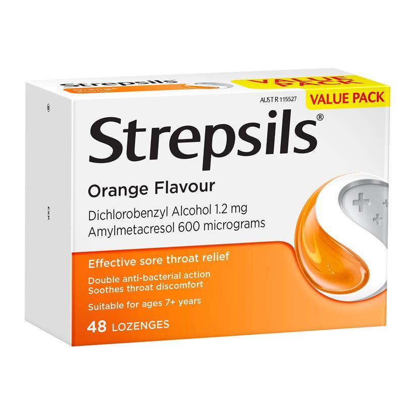 Strepsils Orange 48 Lozenges