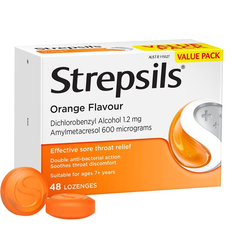 Strepsils Orange 48 Lozenges