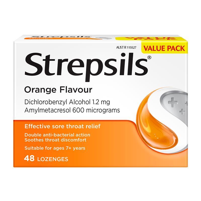 Strepsils Orange 48 Lozenges