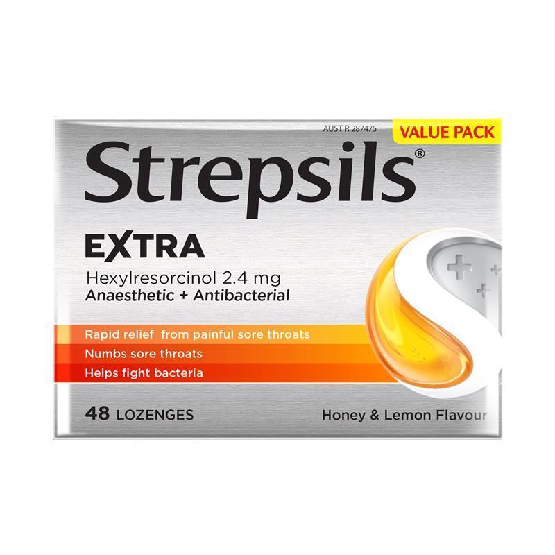 Strepsils Extra Lozenges Honey & Lemon 48 Pack