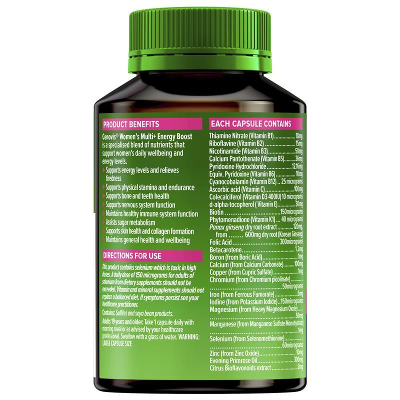 Cenovis Womens Multi + Energy Boost 50 Capsules