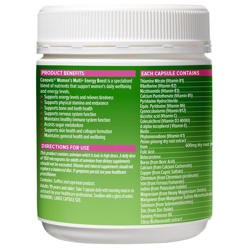 Cenovis Womens Multi + Energy Boost 150 Capsules