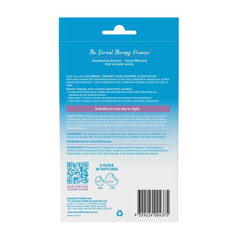 Dermal Therapy Acne Control Clear Patch 36 Pack