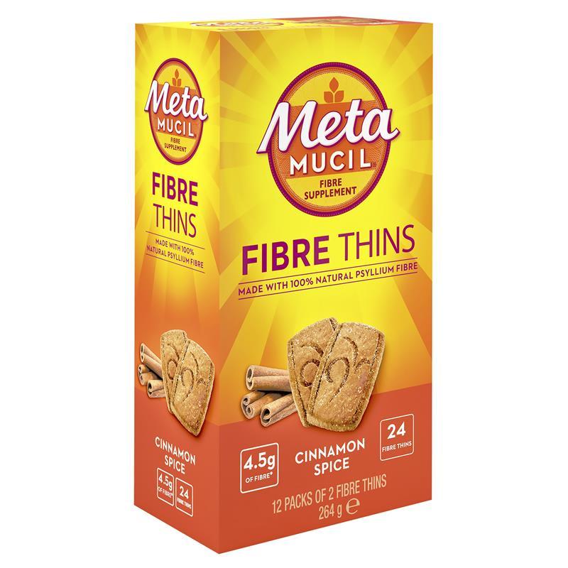 Metamucil Fibre Thins Cinnamon Spice 24 Pack