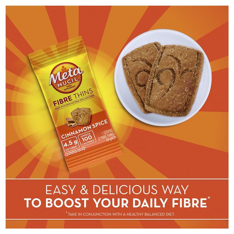 Metamucil Fibre Thins Cinnamon Spice 24 Pack