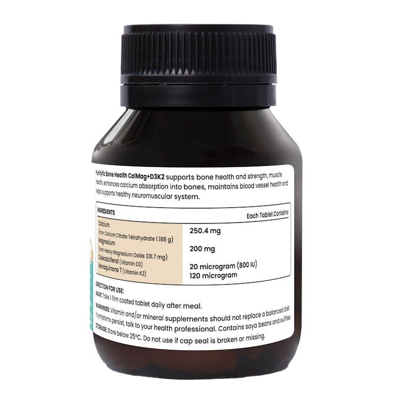 Purityfic Bone Health CalMag+D3K2 (60 Film Coated Tablets) 1Bottle
