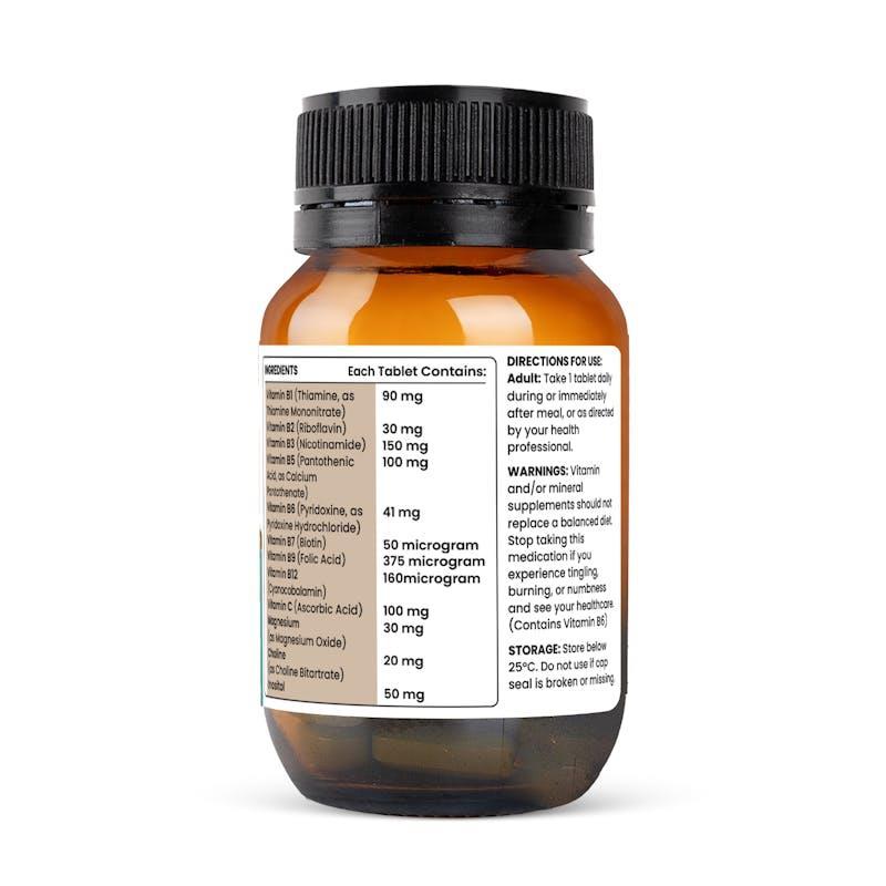 Purityfic Active Multi B Complex (30 Film Coated Tablets) - Energy Booster, Stress Relief & Vitamin B Support 1Bottle