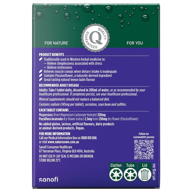 Nature's Own Magnesium + Sleep Effervescent 60 Tablets