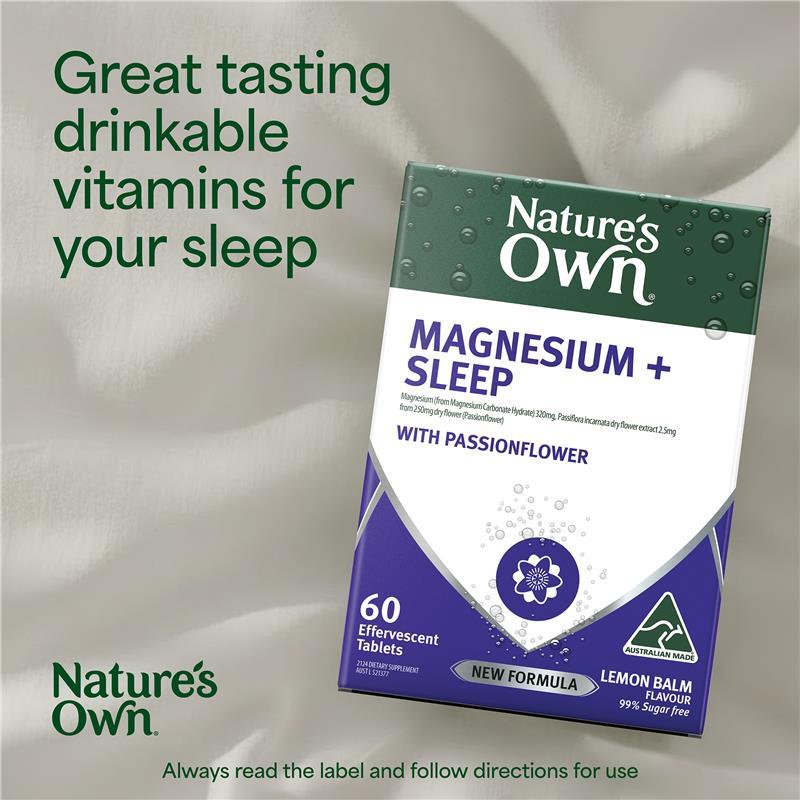 Nature's Own Magnesium + Sleep Effervescent 60 Tablets