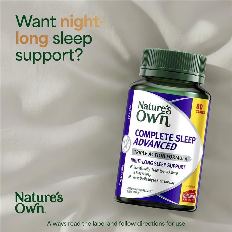 Nature's Own Complete Sleep Advanced 80 Tablets Exclusive Size