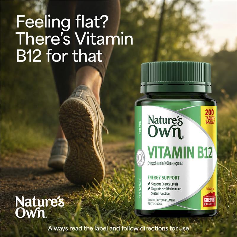 Nature's Own Vitamin B12 200 Tablets Exclusive Size
