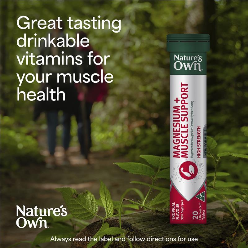 Nature's Own Magnesium + Muscle Support Effervescent 20 Tablets