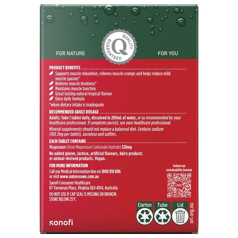 Nature's Own Magnesium + Muscle Support Effervescent 60 Tablets
