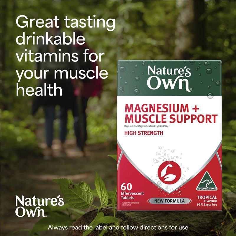 Nature's Own Magnesium + Muscle Support Effervescent 60 Tablets