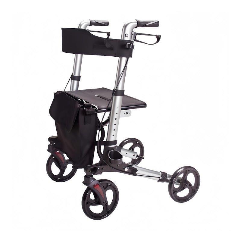 Livingstone Rollator Walker 4 Wheel with Seat and Bag Silver 1Unit