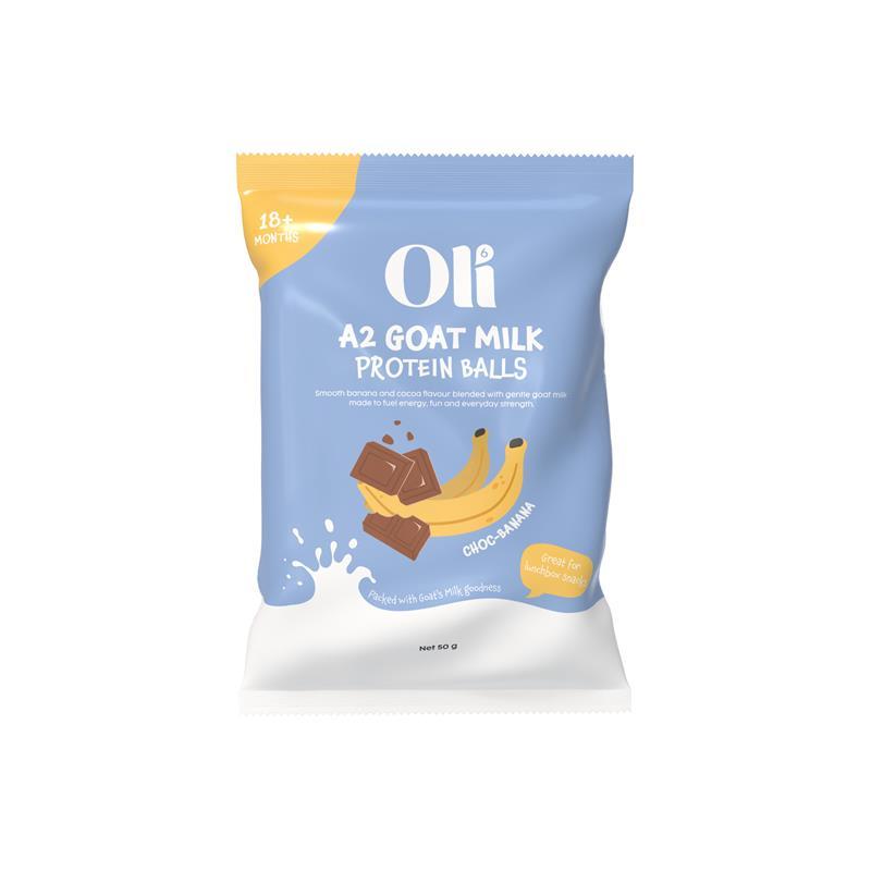 Oli6 A2 Goat Milk Protein Balls Choc-Banana 50g