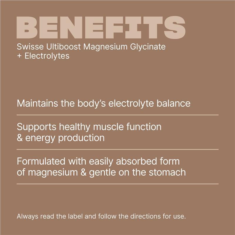 Swisse Ultiboost Magnesium Glycinate + Electrolytes Powder 144g