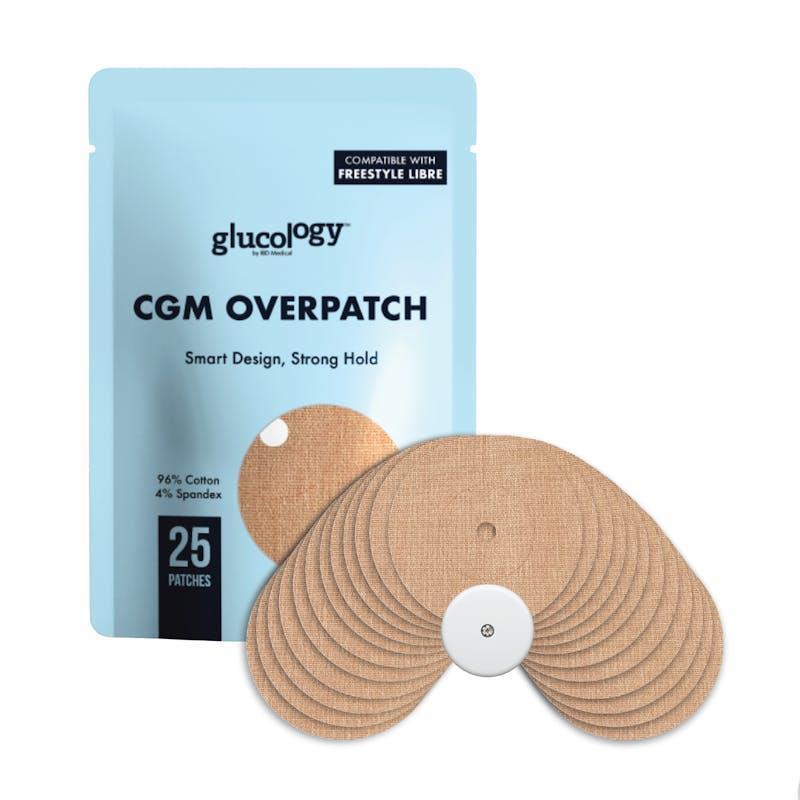 Glucology Freestyle Libre Sensor Shield CGM Overpatch 25 Patches Beige