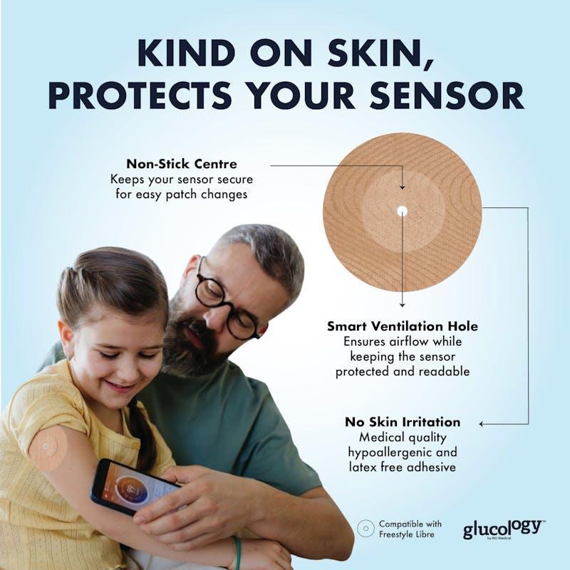 Glucology Freestyle Libre Sensor Shield CGM Overpatch 25 Patches Beige