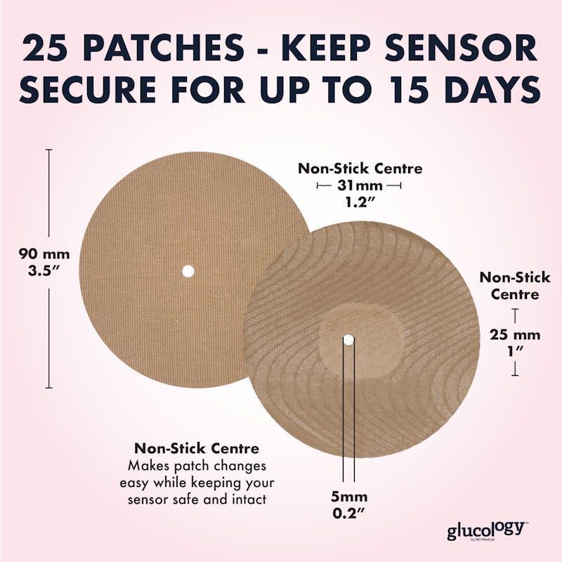 Glucology Dexcom G7 Sensor Shield CGM Overpatch 25 Patches Beige Beige