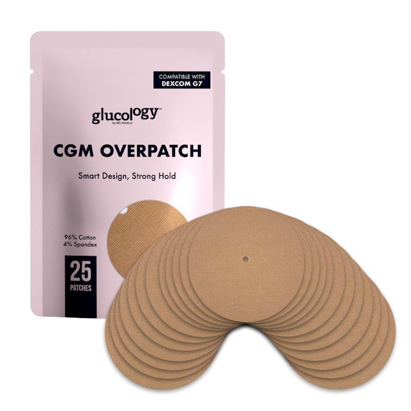 Glucology Dexcom G7 Sensor Shield CGM Overpatch 25 Patches Beige Beige
