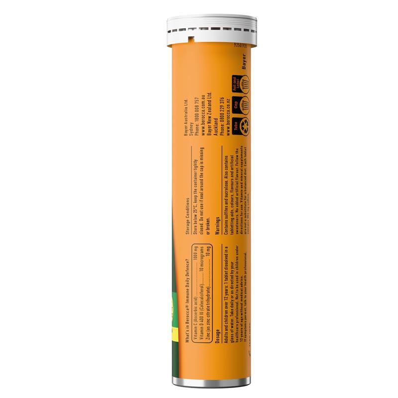 Berocca Immune Daily Defence Lemongrass & Ginger 15 Effervescent Tablets