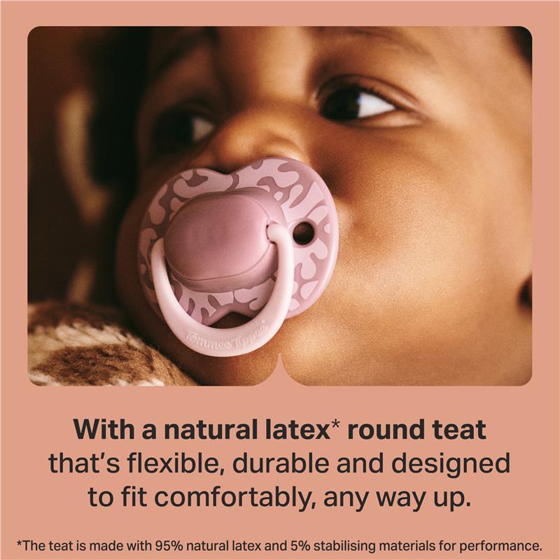 Tommee Tippee Natural Latex Ultimate Fit Soother 6-18 Months 2 Pack Assorted Colours