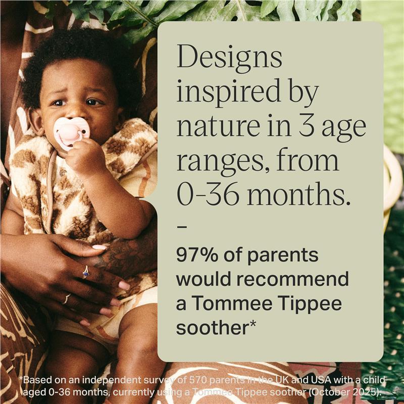 Tommee Tippee Natural Latex Ultimate Fit Soother 0-6 Months 2 Pack Assorted Colours