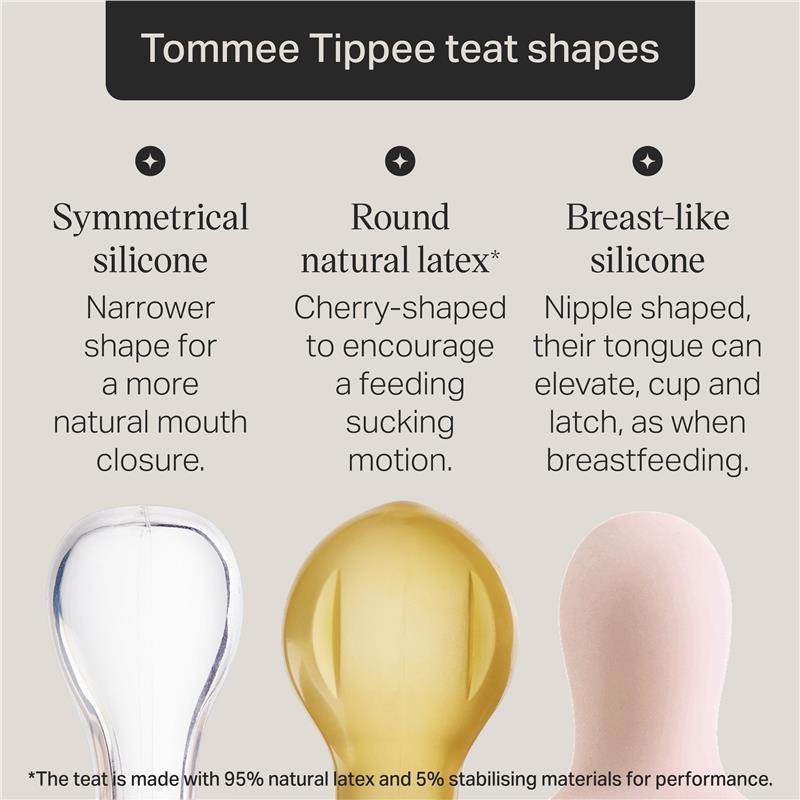 Tommee Tippee Natural Latex Ultimate Fit Soother 0-6 Months 2 Pack Assorted Colours