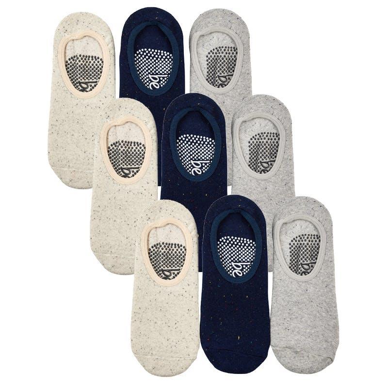Benefeet 9 Pairs of Studio Socks with Terry Lining & Non-Slip - Nep Yarn Size 5-10
