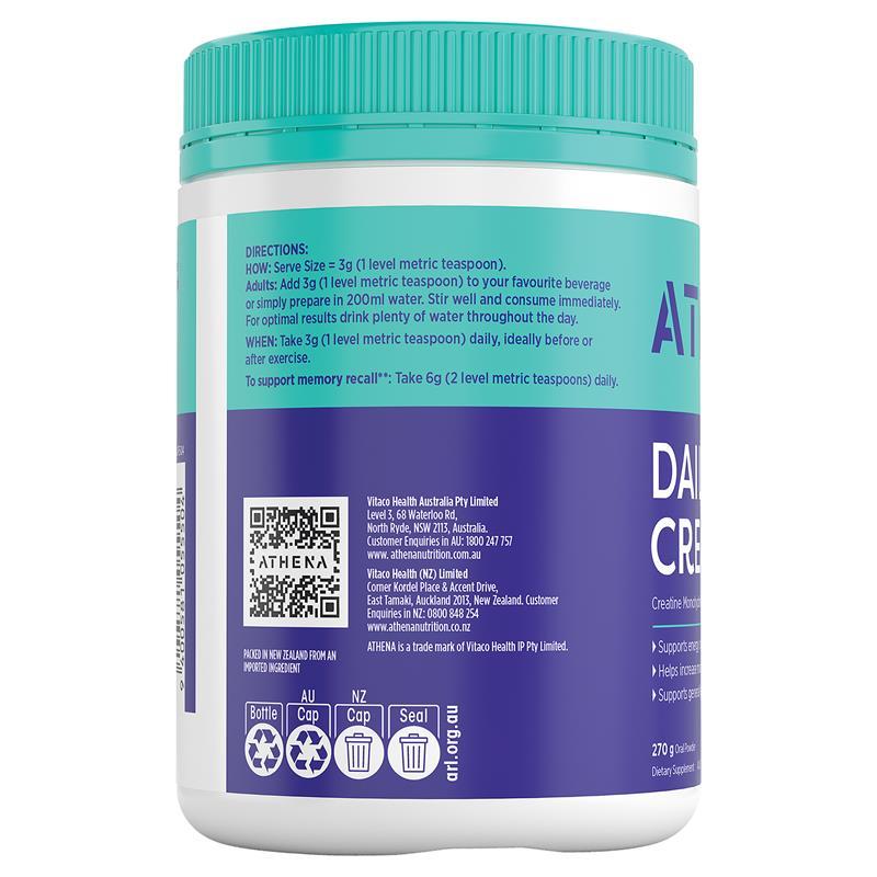 Athena Daily Creatine Unflavoured 270g