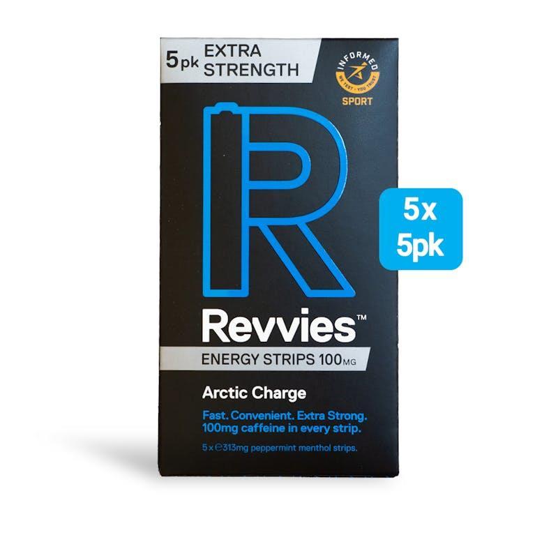 Revvies Extra Strength Arctic Charge Peppermint Menthol 100mg 5 Pack (25 strips)
