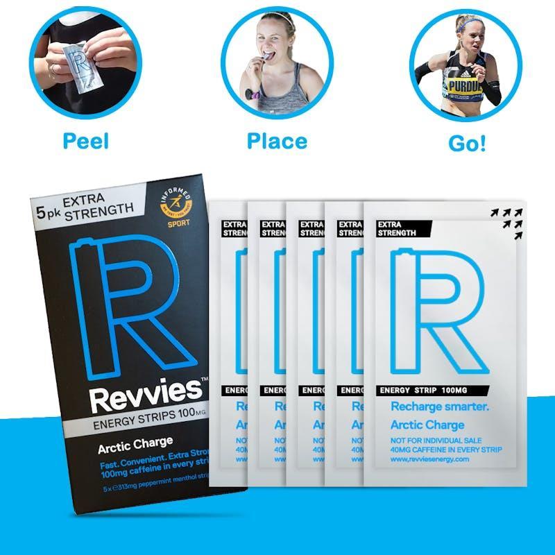 Revvies Extra Strength Arctic Charge Peppermint Menthol 100mg 5 Pack (25 strips)
