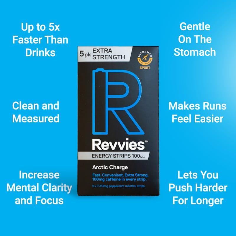 Revvies Extra Strength Arctic Charge Peppermint Menthol 100mg 5 Pack (25 strips)