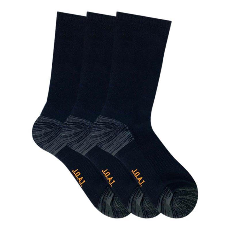 Jack of All Trades 12 Pairs of Men's Top to Toe Comfort Socks - Black Size 11-14