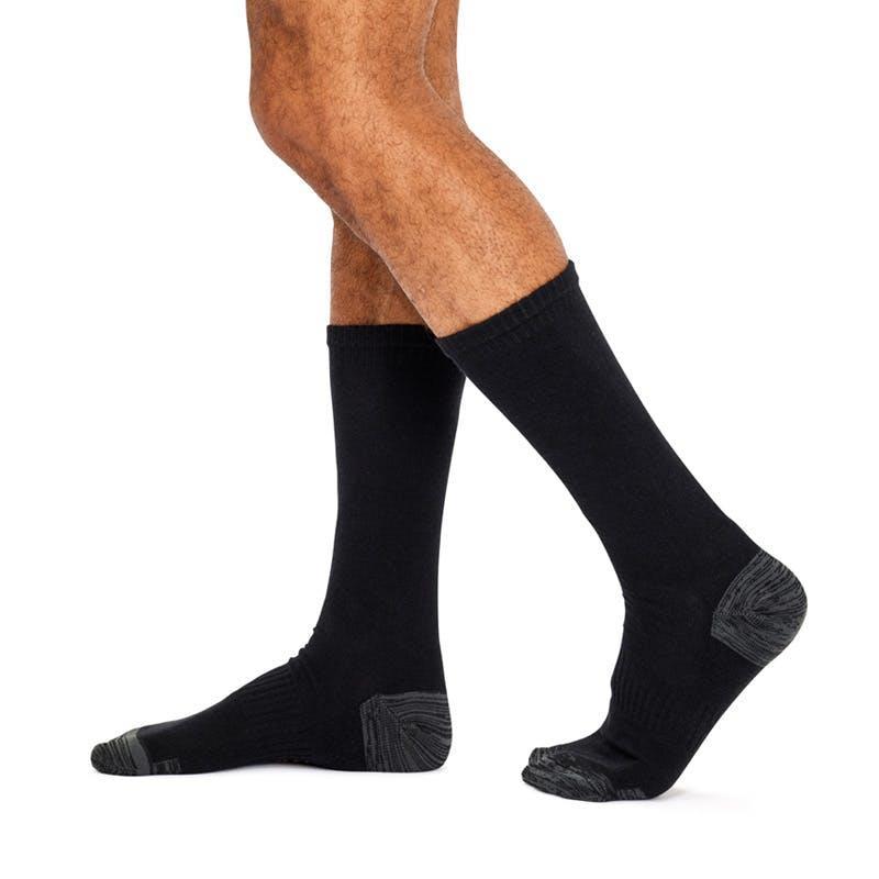 Jack of All Trades 12 Pairs of Men's Top to Toe Comfort Socks - Black Size 11-14