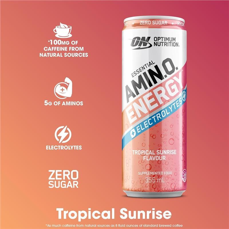 Optimum Nutrition Amino Energy Sparkling + Electrolytes Tropical Sunrise 355ml