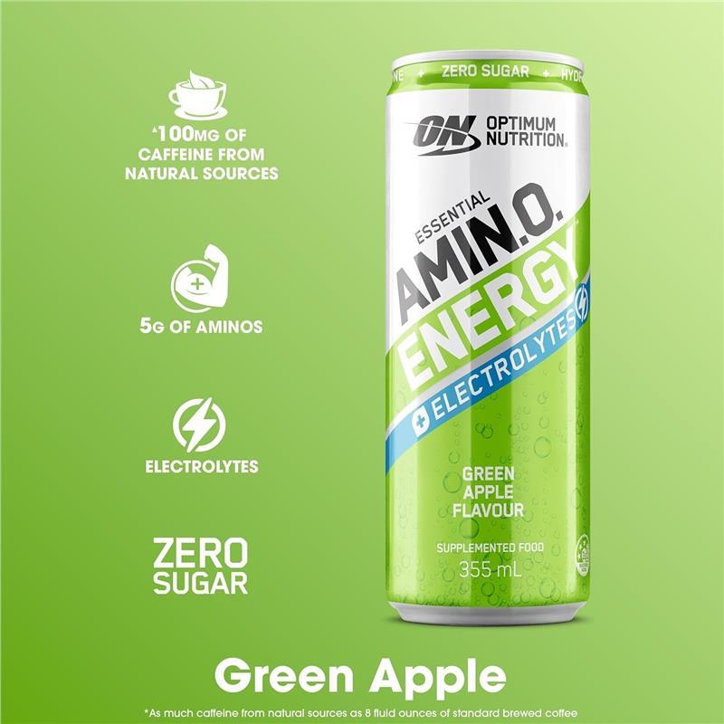 Optimum Nutrition Amino Energy Sparkling + Electrolytes Green Apple 355ml