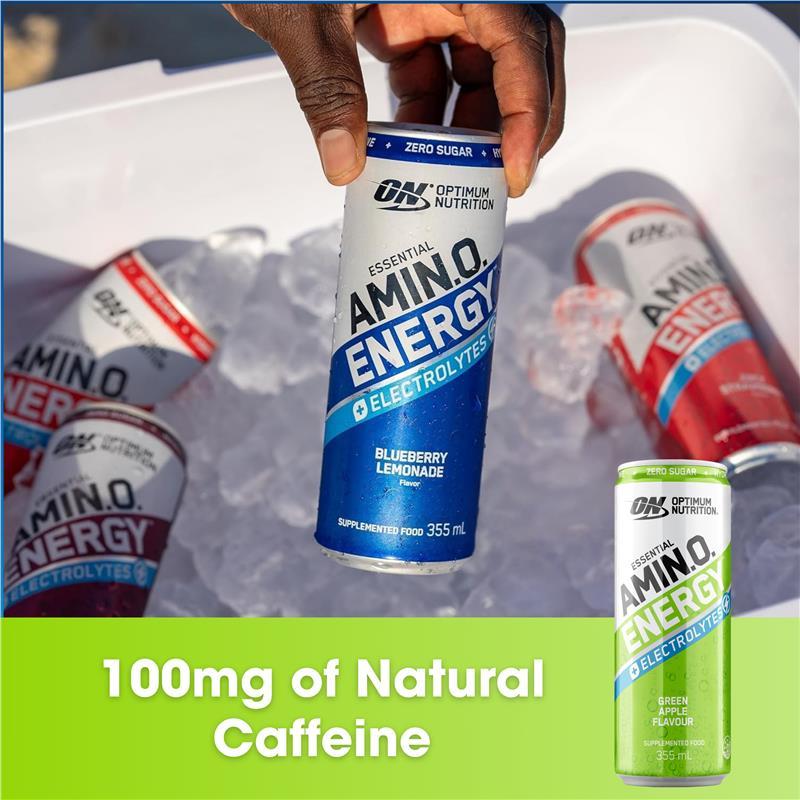 Optimum Nutrition Amino Energy Sparkling + Electrolytes Green Apple 355ml