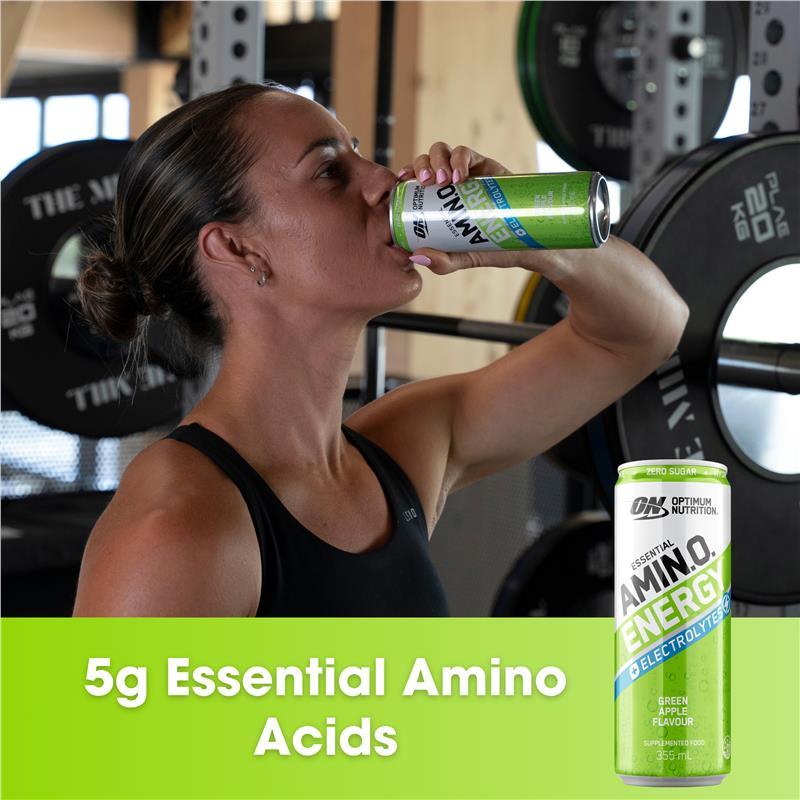 Optimum Nutrition Amino Energy Sparkling + Electrolytes Green Apple 355ml