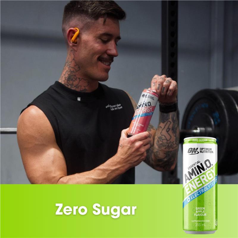 Optimum Nutrition Amino Energy Sparkling + Electrolytes Green Apple 355ml