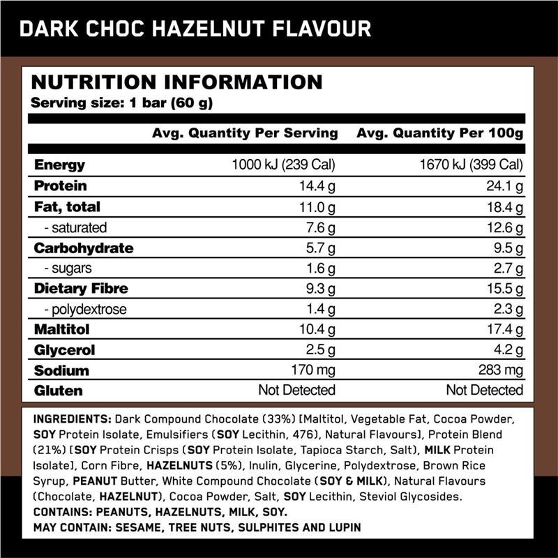 Optimum Nutrition Protein Bar Chocolate Hazelnut 60g
